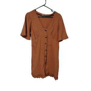 Chelsea and Violet Burnt orange button down dress